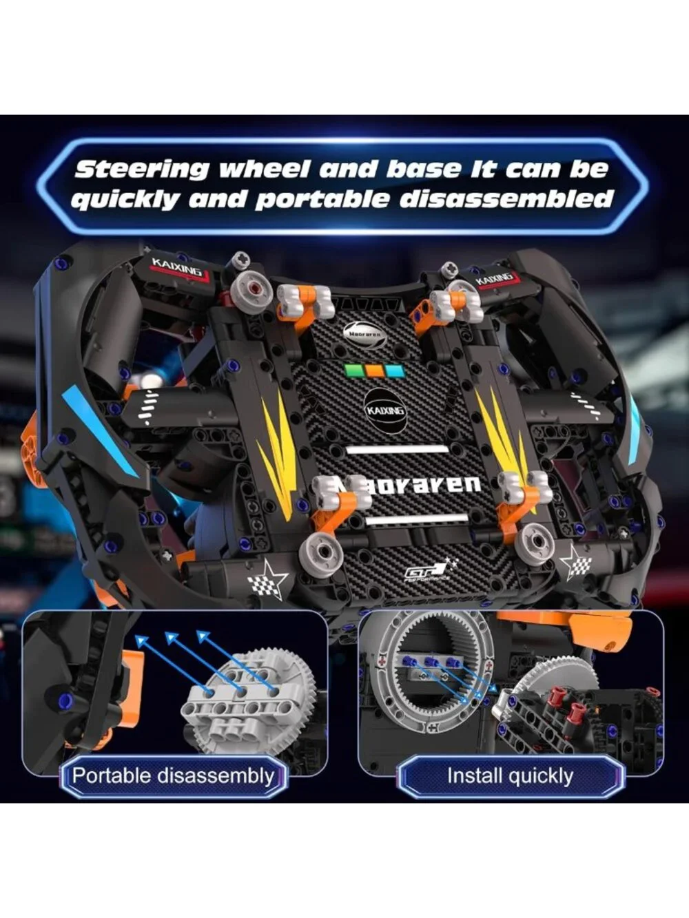 Racing Wheels Model Kit - Construction Building Blocks Toy for Ages 8-12, Gift